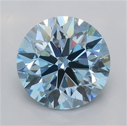 Picture of Lab Grown Diamond 1.70 Carats, Round with Ideal Cut, Fancy Intense Blue Color, VVS2 Clarity and Certified by IGI