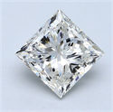 Natural Diamond 3.01 Carats, Princess with  Cut, I Color, SI1 Clarity and Certified by GIA