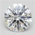 Lab Grown Diamond 2.04 Carats, Round with Excellent Cut, D Color, IF Clarity and Certified by GIA