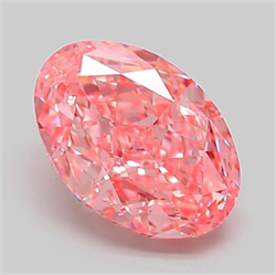 Picture of Lab Grown Diamond 2.05 Carats, Oval with  Cut, Fancy Vivid Pink Color, VVS2 Clarity and Certified by IGI