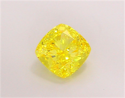 Picture of Lab Grown Diamond 2.01 Carats, CUSHION MODIFIED with  Cut, Fancy Vivid Yellow Color, VVS2 Clarity and Certified by IGI