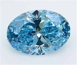 Picture of Lab Grown Diamond 2.57 Carats, Oval with  Cut, Fancy Vivid Blue Color, VVS2 Clarity and Certified by IGI