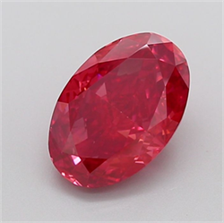 Picture of Lab Grown Diamond 3.10 Carats, Oval with  Cut, Fancy Vivid Pink Color, VS2 Clarity and Certified by IGI