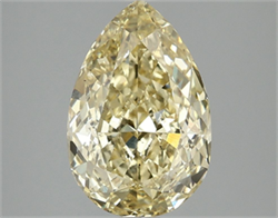 Picture of Lab Grown Diamond 3.03 Carats, Pear with  Cut, Fancy Vivid Yellow Color, VS2 Clarity and Certified by IGI