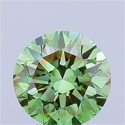 Picture of Lab Grown Diamond 2.30 Carats, Round with Very Good Cut, Fancy Vivid Green Color, VS2 Clarity and Certified by IGI