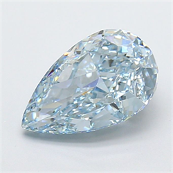 Picture of Lab Grown Diamond 3.00 Carats, Pear with  Cut, Fancy Intense Blue Color, VVS2 Clarity and Certified by IGI