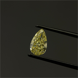 Picture of Lab Grown Diamond 1.23 Carats, Pear with  Cut, Fancy Intense Yellow Color, VS1 Clarity and Certified by IGI