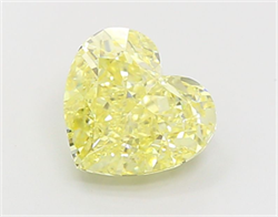 Picture of Lab Grown Diamond 3.49 Carats, Heart with  Cut, Fancy Yellow Color, VS1 Clarity and Certified by IGI