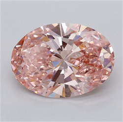 Picture of Lab Grown Diamond 2.00 Carats, Oval with  Cut, Fancy Vivid Pink Color, VVS2 Clarity and Certified by IGI