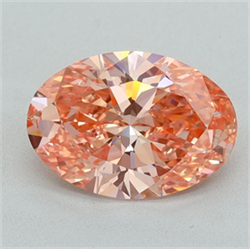 Picture of Lab Grown Diamond 1.75 Carats, Oval with  Cut, Fancy Vivid Pink Color, VVS1 Clarity and Certified by IGI