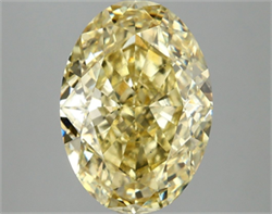 Picture of Lab Grown Diamond 5.05 Carats, Oval with  Cut, Fancy Vivid Yellow Color, VS2 Clarity and Certified by IGI