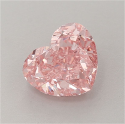 Picture of Lab Grown Diamond 1.65 Carats, Heart with  Cut, Fancy Vivid Pink Color, VS2 Clarity and Certified by IGI