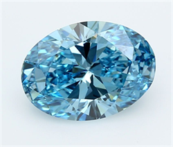 Picture of Lab Grown Diamond 3.04 Carats, Oval with  Cut, Fancy Vivid Blue Color, VVS2 Clarity and Certified by IGI