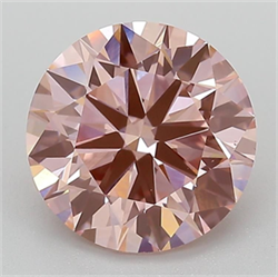 Picture of Lab Grown Diamond 3.00 Carats, Round with Very Good Cut, Fancy Vivid Pink Color, VS1 Clarity and Certified by IGI