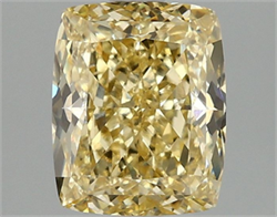 Picture of Lab Grown Diamond 2.05 Carats, CUSHION MODIFIED with  Cut, Fancy Intense Yellow Color, VVS2 Clarity and Certified by IGI