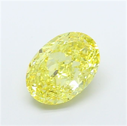 Picture of Lab Grown Diamond 4.53 Carats, Oval with  Cut, Fancy Intense Yellow Color, VS1 Clarity and Certified by IGI