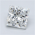 Natural Diamond 1.51 Carats, Princess with  Cut, E Color, VS2 Clarity and Certified by GIA