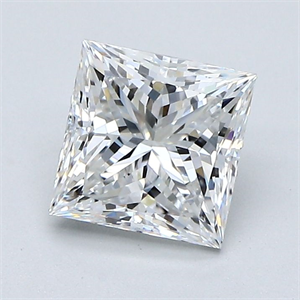 Picture of Natural Diamond 1.51 Carats, Princess with  Cut, E Color, VS2 Clarity and Certified by GIA