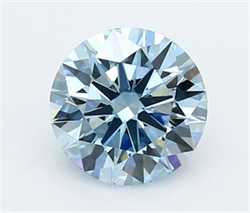 Picture of Lab Grown Diamond 2.01 Carats, Round with Ideal Cut, Fancy Vivid Blue Color, VVS2 Clarity and Certified by IGI