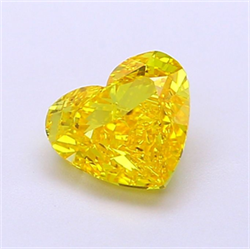 Picture of Lab Grown Diamond 1.33 Carats, Heart with  Cut, Fancy Vivid Yellow Color, VVS2 Clarity and Certified by IGI