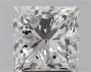Picture of Natural Diamond 2.00 Carats, Princess with  Cut, E Color, SI2 Clarity and Certified by GIA