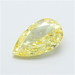 Picture of Lab Grown Diamond 3.01 Carats, Pear with  Cut, Fancy Intense Yellow Color, VS1 Clarity and Certified by IGI
