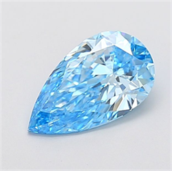 Picture of Lab Grown Diamond 1.71 Carats, Pear with  Cut, Fancy Vivid Blue Color, VS2 Clarity and Certified by IGI