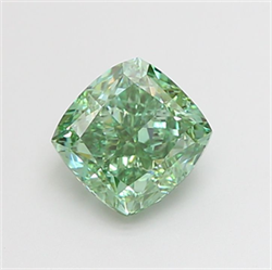 Picture of Lab Grown Diamond 1.76 Carats, CUSHION MODIFIED with  Cut, Fancy Vivid Green Color, VS1 Clarity and Certified by IGI