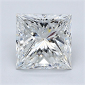 Natural Diamond 1.70 Carats, Princess with  Cut, F Color, SI1 Clarity and Certified by GIA