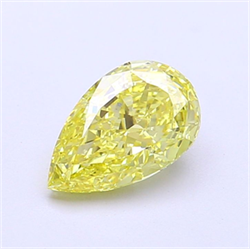 Picture of Lab Grown Diamond 1.32 Carats, Pear with  Cut, Fancy Intense Yellow Color, VVS2 Clarity and Certified by IGI