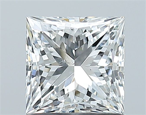Picture of Natural Diamond 1.02 Carats, Princess with  Cut, F Color, SI2 Clarity and Certified by GIA