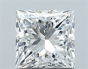 Picture of Natural Diamond 1.02 Carats, Princess with  Cut, F Color, SI2 Clarity and Certified by GIA