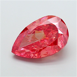 Picture of Lab Grown Diamond 7.14 Carats, Pear with  Cut, Fancy Vivid Pink Color, VS1 Clarity and Certified by IGI