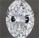 Natural Diamond 0.50 Carats, Oval with  Cut, E Color, VVS2 Clarity and Certified by GIA