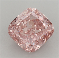 Picture of Lab Grown Diamond 4.18 Carats, CUSHION MODIFIED with  Cut, Fancy Vivid Pink Color, VVS2 Clarity and Certified by IGI