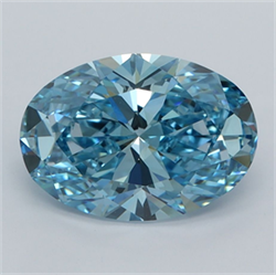 Picture of Lab Grown Diamond 2.55 Carats, Oval with  Cut, Fancy Vivid Blue Color, VVS1 Clarity and Certified by IGI