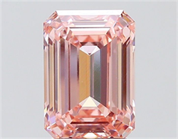 Picture of Lab Grown Diamond 3.08 Carats, Emerald with  Cut, Fancy Intense Pink Color, VS1 Clarity and Certified by IGI