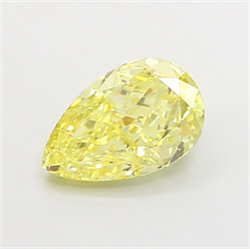 Picture of Lab Grown Diamond 1.38 Carats, Pear with  Cut, Fancy Intense Yellow Color, VS2 Clarity and Certified by IGI