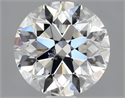 Natural Diamond 0.92 Carats, Round with Excellent Cut, G Color, SI2 Clarity and Certified by HRD