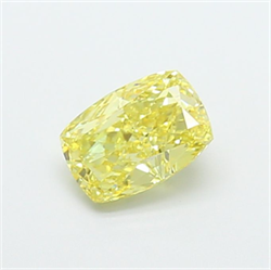 Picture of Lab Grown Diamond 1.27 Carats, CUSHION MODIFIED with  Cut, Fancy Intense Yellow Color, VVS2 Clarity and Certified by IGI