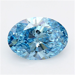 Picture of Lab Grown Diamond 3.05 Carats, Oval with  Cut, Fancy Vivid Blue Color, VVS2 Clarity and Certified by IGI