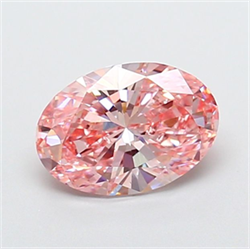 Picture of Lab Grown Diamond 2.08 Carats, Oval with  Cut, Fancy Vivid Pink Color, VS1 Clarity and Certified by IGI