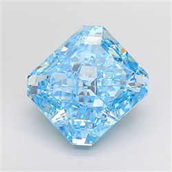 Picture of Lab Grown Diamond 5.38 Carats, SQUARE RADIANT with  Cut, Fancy Vivid Blue Color, VVS1 Clarity and Certified by IGI