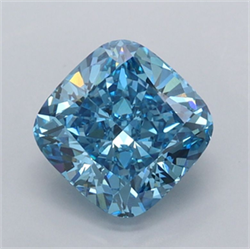 Picture of Lab Grown Diamond 1.52 Carats, CUSHION MODIFIED with  Cut, Fancy Vivid Blue Color, VVS2 Clarity and Certified by IGI