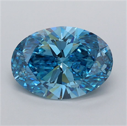 Picture of Lab Grown Diamond 1.99 Carats, Oval with  Cut, Fancy Vivid Blue Color, VVS2 Clarity and Certified by IGI