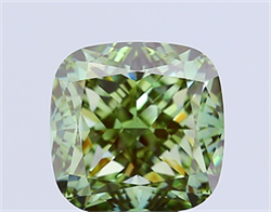 Picture of Lab Grown Diamond 7.01 Carats, CUSHION MODIFIED with  Cut, Fancy Vivid Green Color, VVS2 Clarity and Certified by IGI