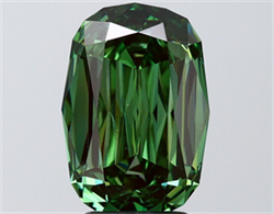 Picture of Lab Grown Diamond 4.01 Carats, CUSHION MODIFIED with  Cut, Fancy Vivid Green Color, VS1 Clarity and Certified by IGI