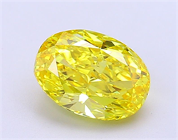 Picture of Lab Grown Diamond 2.09 Carats, Oval with  Cut, Fancy Vivid Yellow Color, VS2 Clarity and Certified by IGI