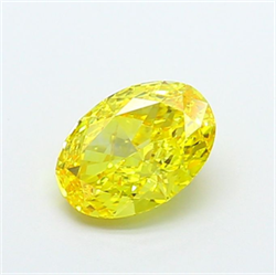 Picture of Lab Grown Diamond 2.04 Carats, Oval with  Cut, Fancy Vivid Yellow Color, VVS1 Clarity and Certified by IGI