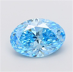 Picture of Lab Grown Diamond 2.01 Carats, Oval with  Cut, Fancy Vivid Blue Color, VVS2 Clarity and Certified by IGI